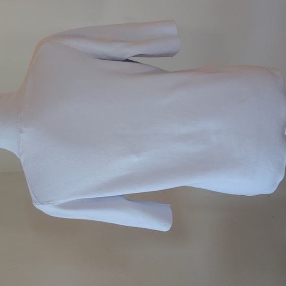 Ann Taylor Women's 3/4 Sleeve Knit Top with High Collar Soft Blue size Large - Picture 7 of 16